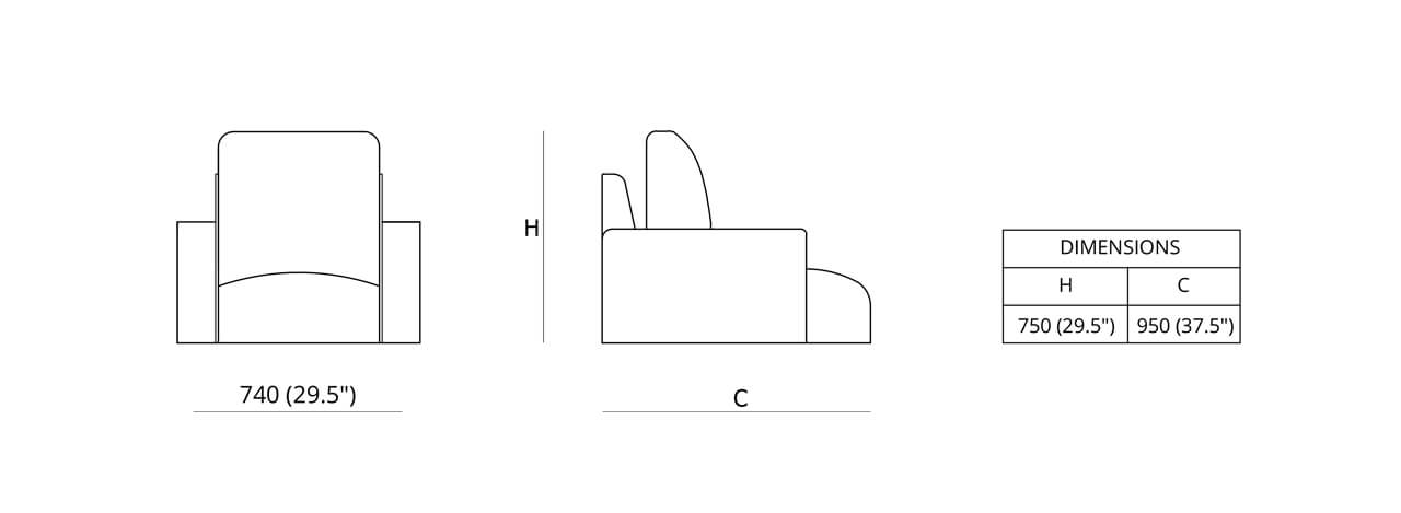 Kích thước Ghế rạp chiếu phim Ariel