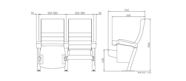 Kích thước Ghế rạp chiếu phim HS-1082D