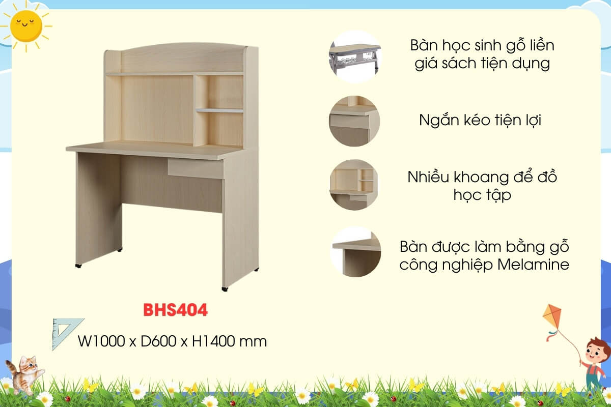 Bàn gỗ học sinh Hòa Phát