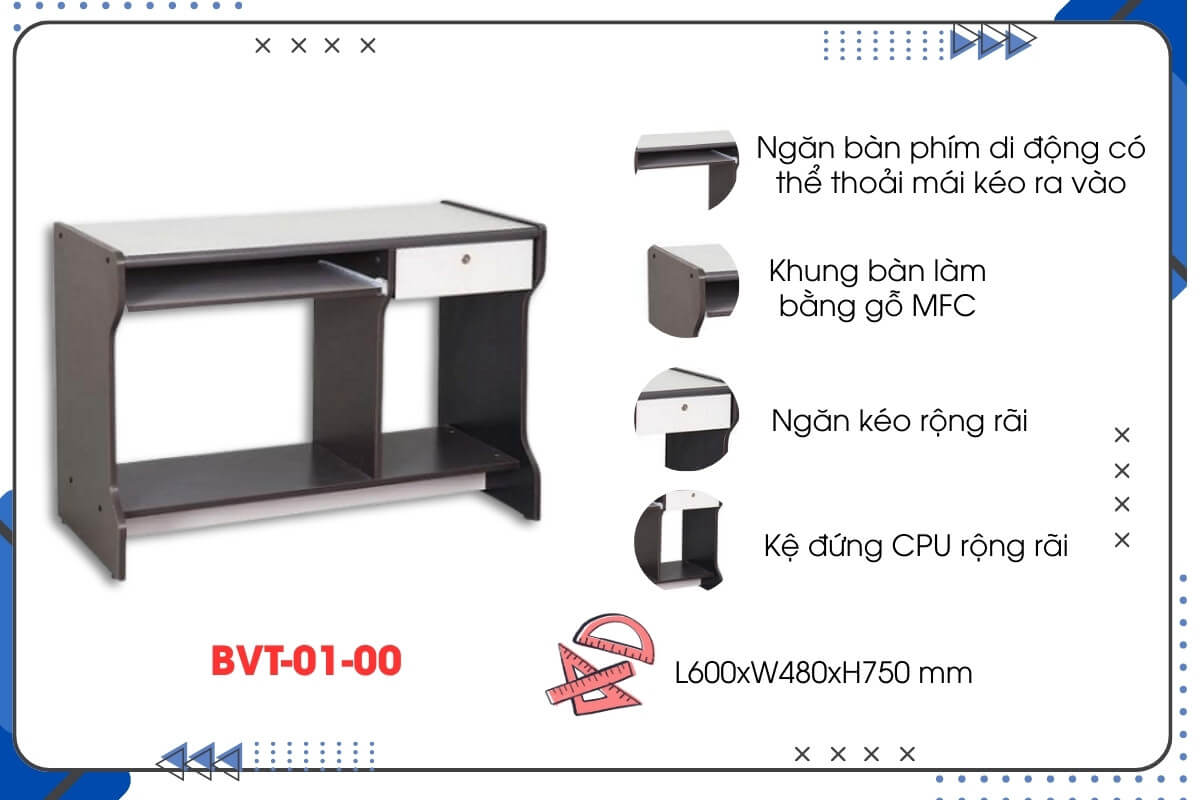Bàn máy tính Xuân Hòa BVT-01-00