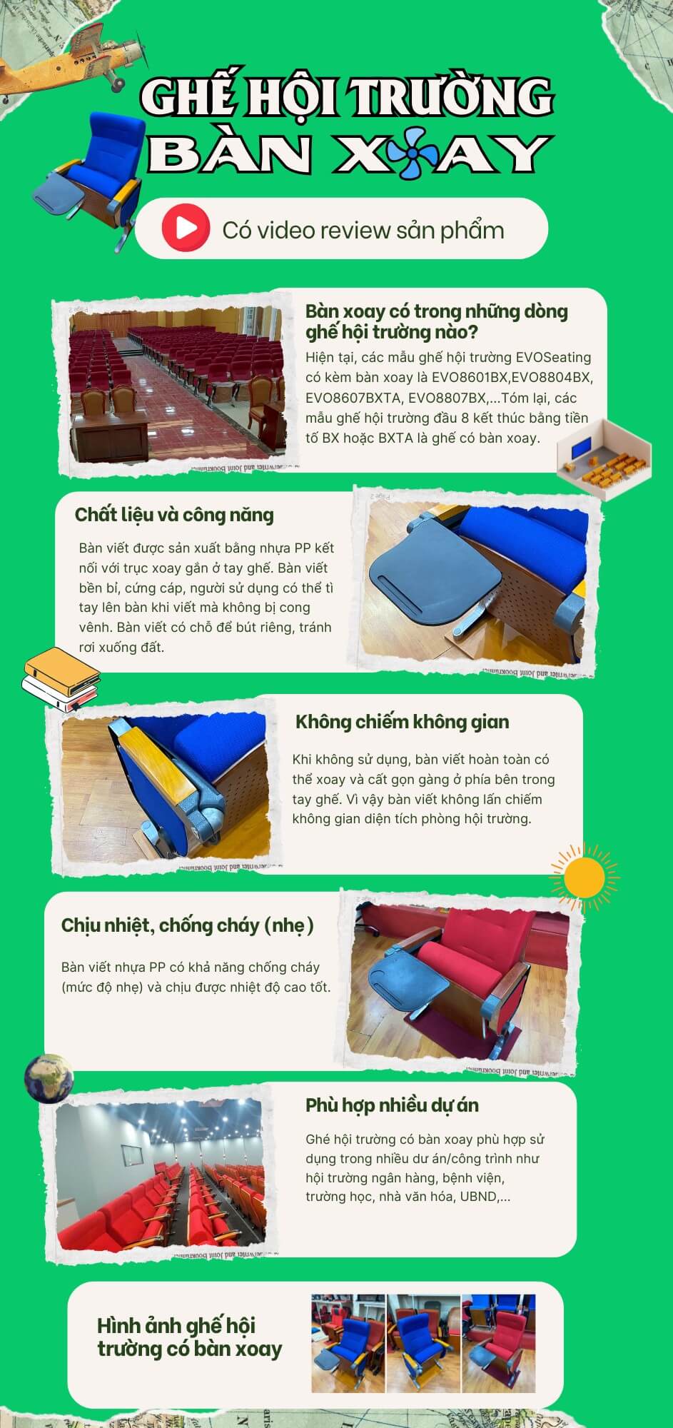 Tìm hiểu ghế hội trường bàn xoay EVOSeating