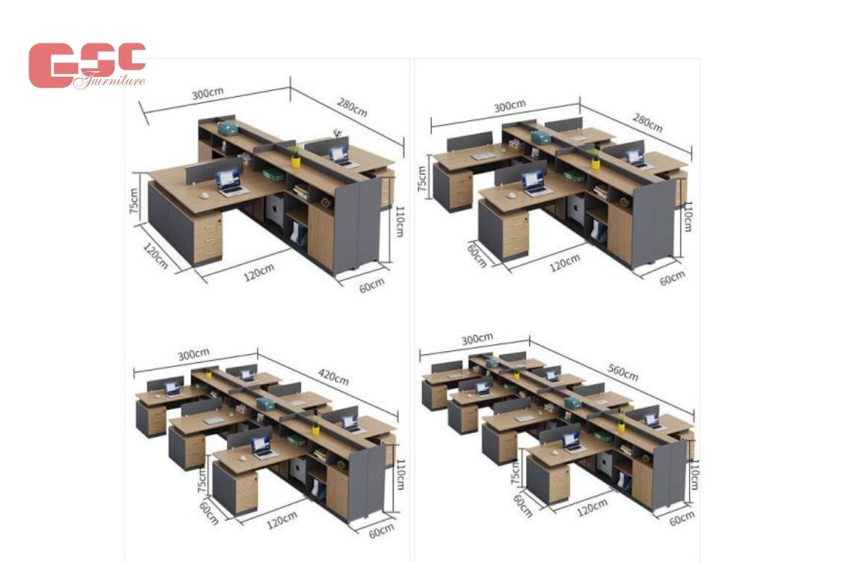 Kích thước module bàn làm việc