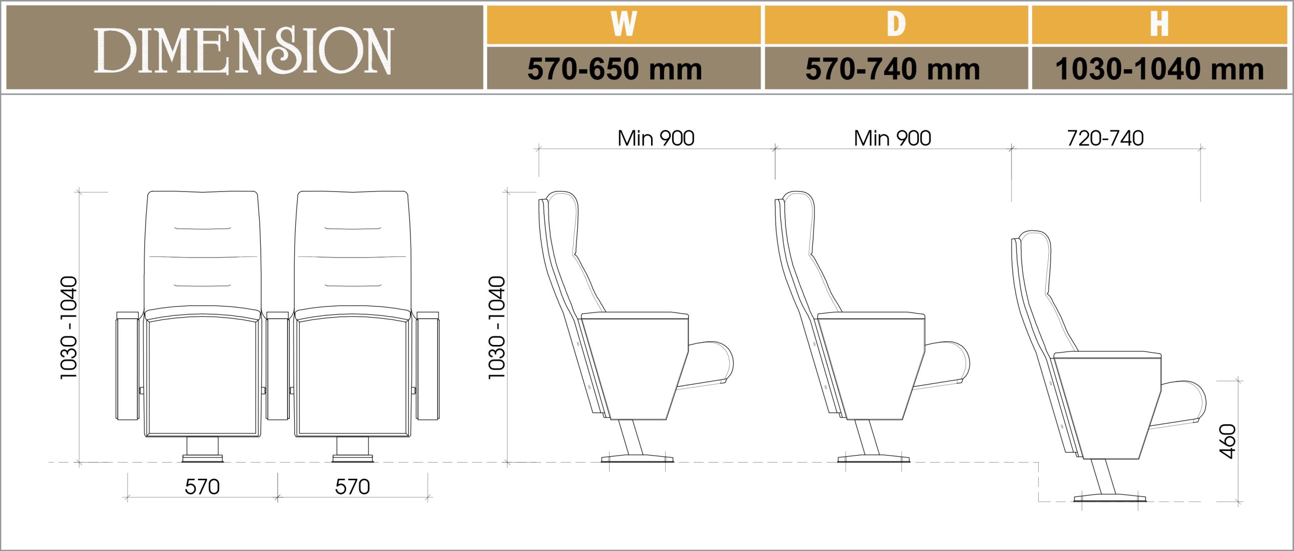 Ghế hội trường EVO7607T
