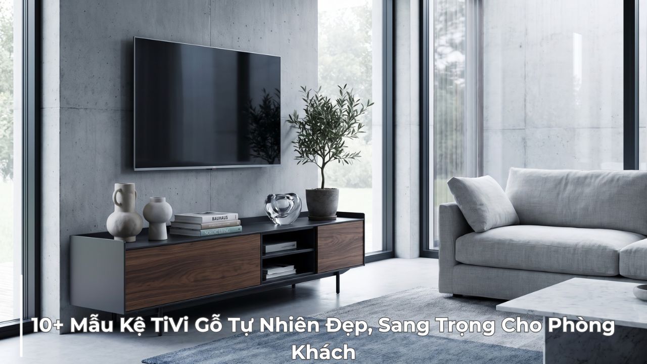 10+ mẫu kệ tivi gỗ tự nhiên cho phòng khách
