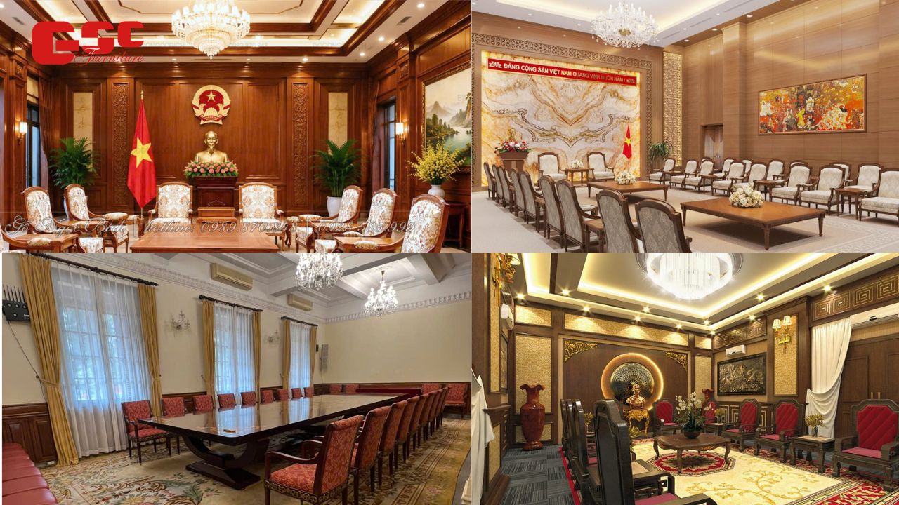 Nội Thất Phòng Khánh Tiết Và Thứ Tự Set-up Đẹp, Chuẩn 2026 4 Rèm và hệ thống chiếu sang toàn bộ căn phòng
